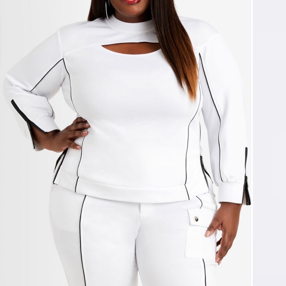 Cutout Zip Detail Style Top - Picture 11 of 12